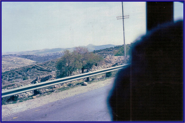 The Herodium in the distance on the road to Bethlehem